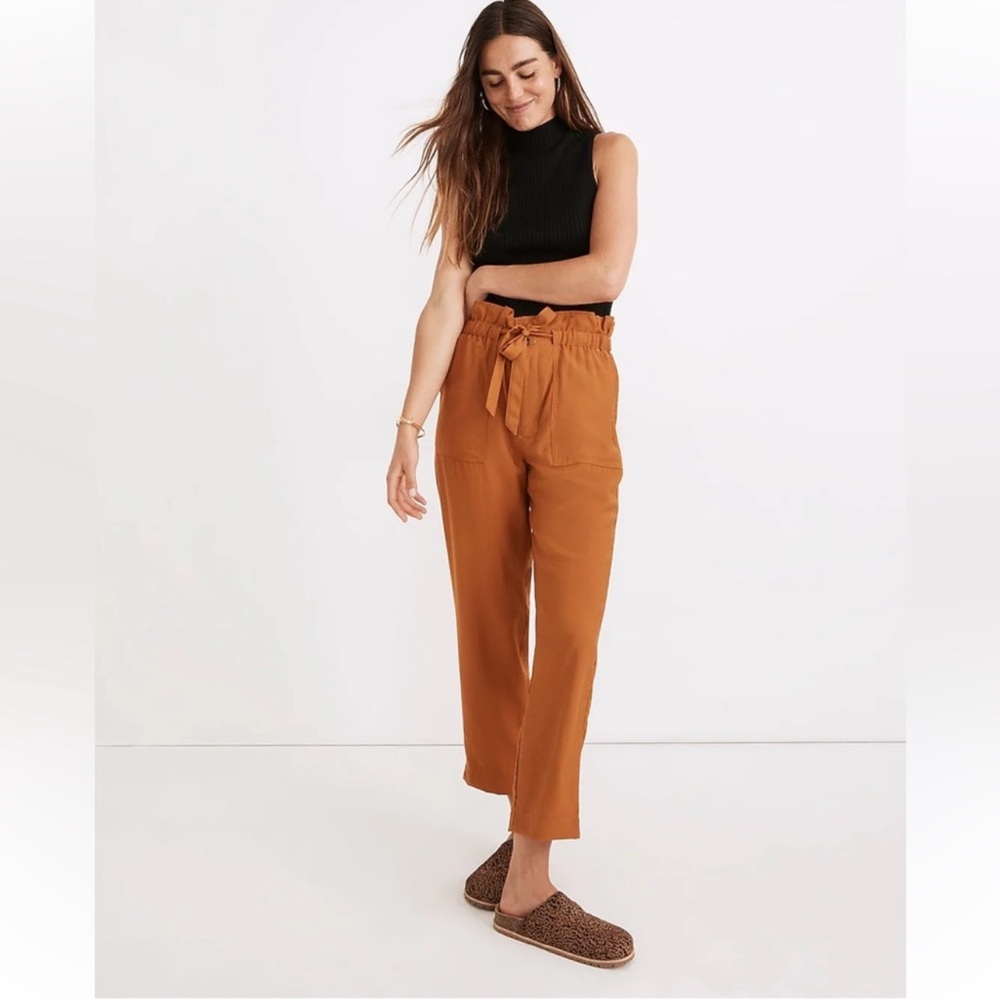 Madewell Dunaway Women's Brown Paperbag Waist Pants